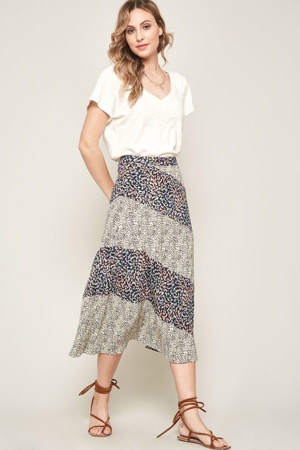 A Floral-print Woven Midi Skirt-Product Type | Naughty Smile Fashion