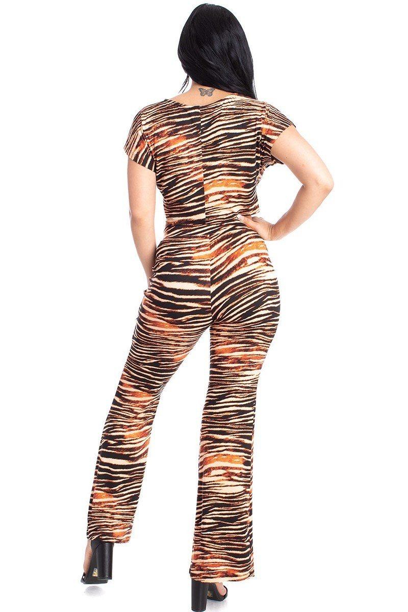 Zebra Print Crop Top And Palazzo Pants Set-Product Type | Naughty Smile Fashion