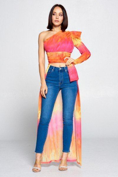 Tie Dye One Shoulder Top-Product Type | Naughty Smile Fashion