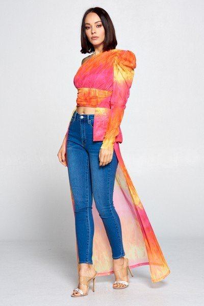Tie Dye One Shoulder Top-Product Type | Naughty Smile Fashion