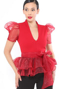 Organza Puff Short Sleeve Fashion Top-Product Type | Naughty Smile Fashion