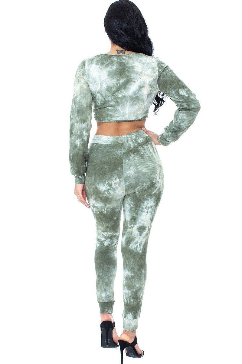 Tie Dye Ribbed Sweater Set-Product Type | Naughty Smile Fashion