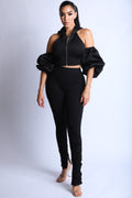 Puff Sleeve Hoodie Set-Product Type | Naughty Smile Fashion