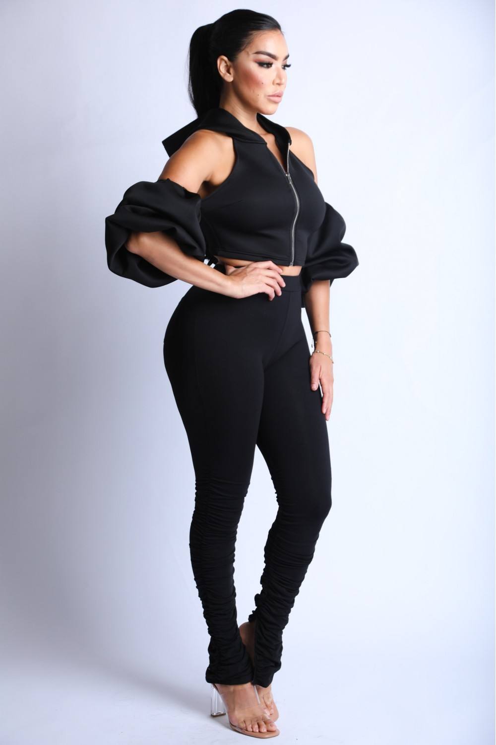 Puff Sleeve Hoodie Set-Product Type | Naughty Smile Fashion