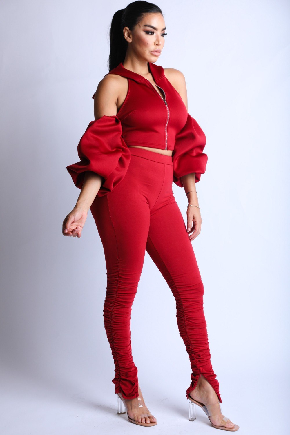 Puff Sleeve Hoodie Set-Product Type | Naughty Smile Fashion