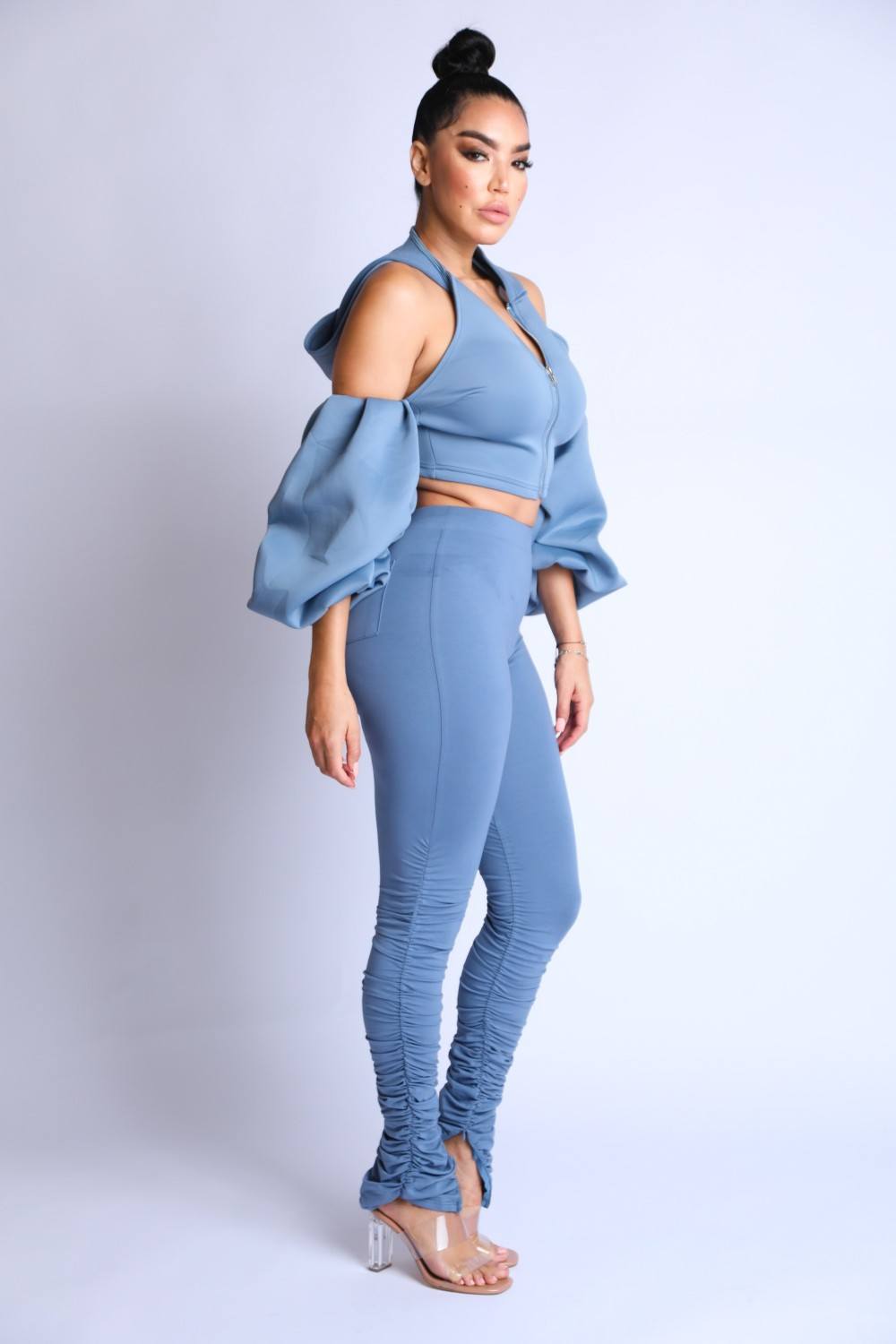 Puff Sleeve Hoodie Set-Product Type | Naughty Smile Fashion