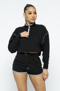 Sporty Crop Top Sporty High-waist Shorts Set-Product Type | Naughty Smile Fashion