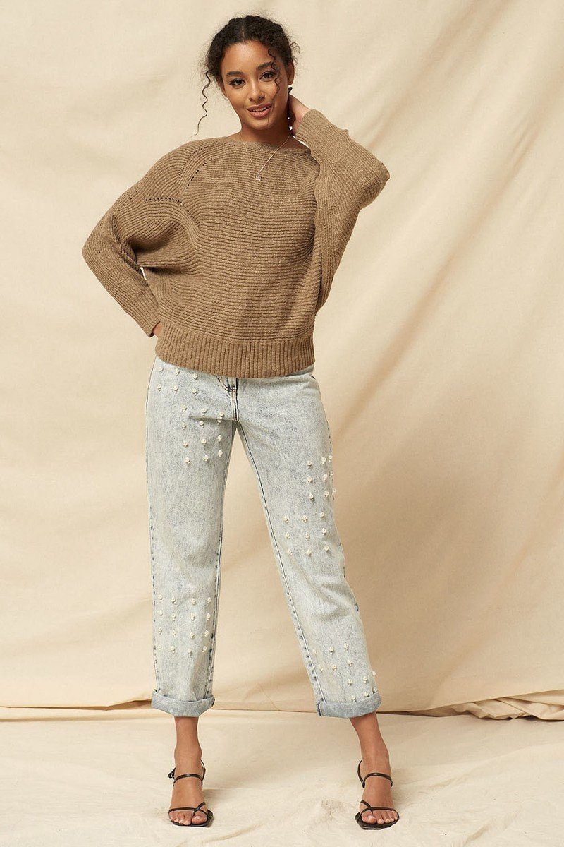 A Ribbed Knit Sweater-Product Type | Naughty Smile Fashion
