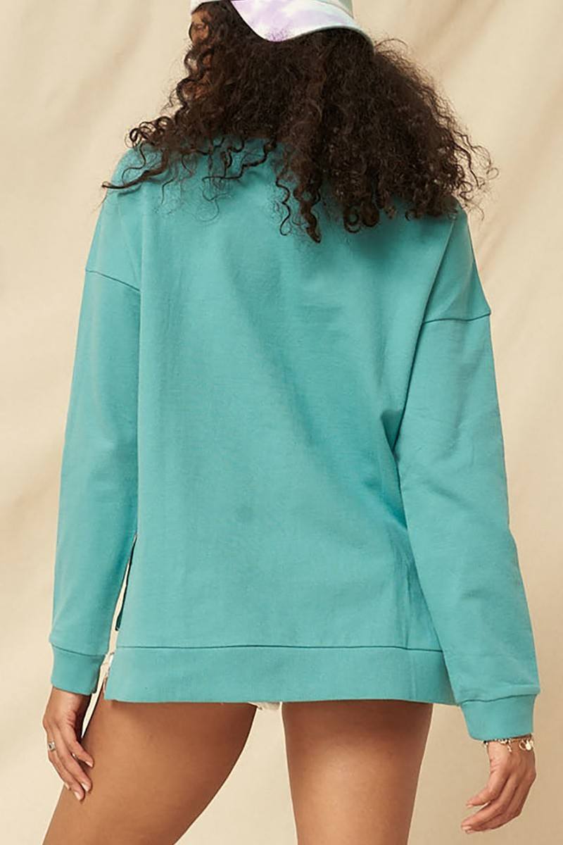 A Mineral Washed French Terry Graphic Sweatshirt-Product Type | Naughty Smile Fashion