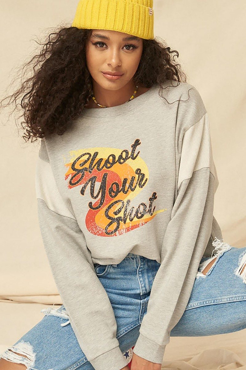 A French Terry Knit Graphic Sweatshirt-Product Type | Naughty Smile Fashion