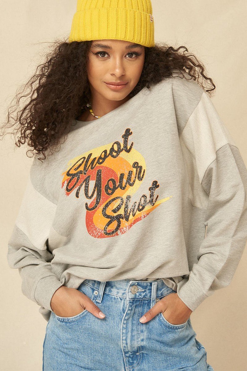 A French Terry Knit Graphic Sweatshirt-Product Type | Naughty Smile Fashion