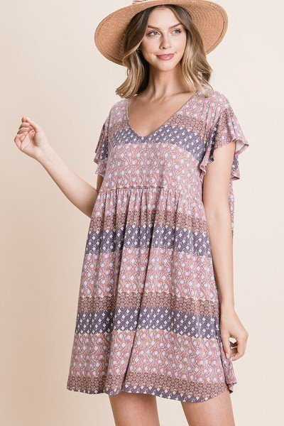 Cute And Flirty Floral Printed Babydoll Mini Dress-Product Type | Naughty Smile Fashion