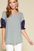 Cute Striped Curved Hem Casual Top-Product Type | Naughty Smile Fashion