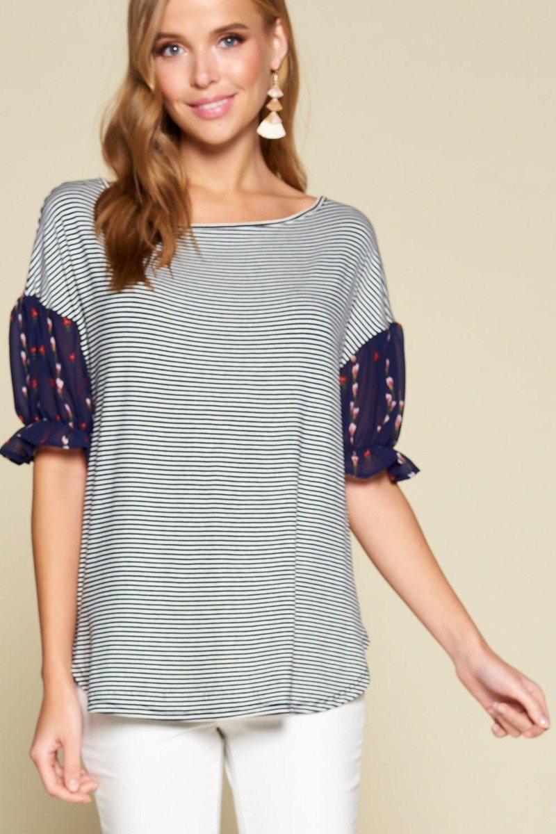 Cute Striped Curved Hem Casual Top-Product Type | Naughty Smile Fashion