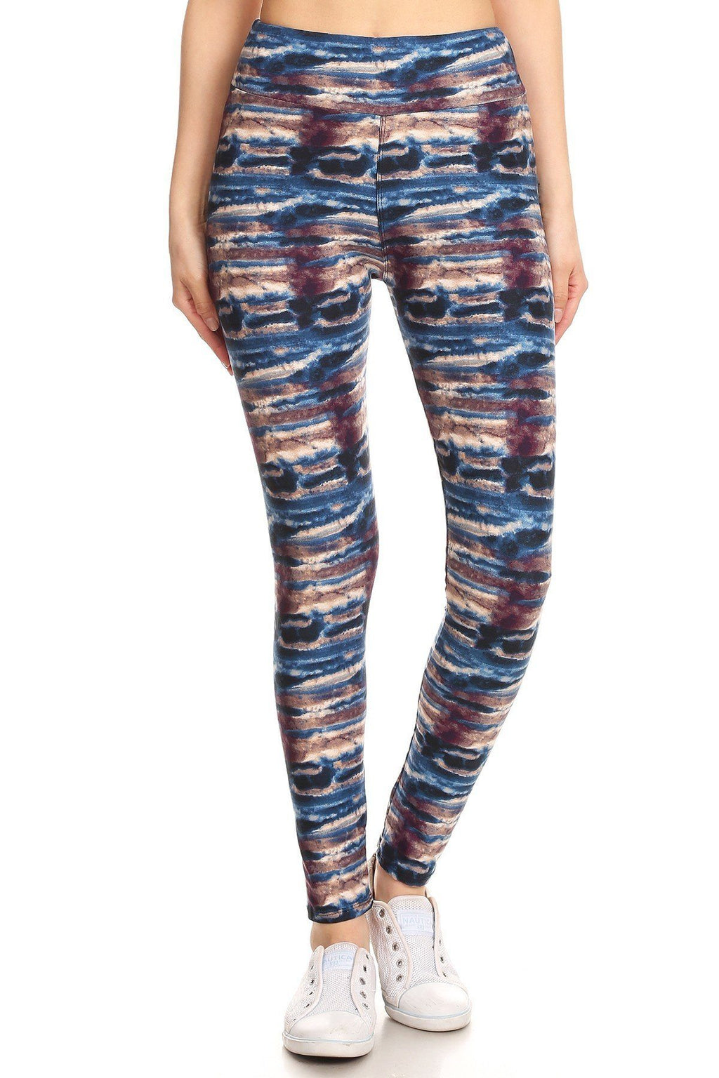 Yoga Style Banded Lined Tie Dye Printed Knit Legging With High Waist-Product Type | Naughty Smile Fashion