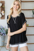 Open Back Wide Sleeve Shorsleeve Top-Product Type | Naughty Smile Fashion