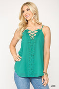 Plunging V-neckline Lattice Top-Product Type | Naughty Smile Fashion