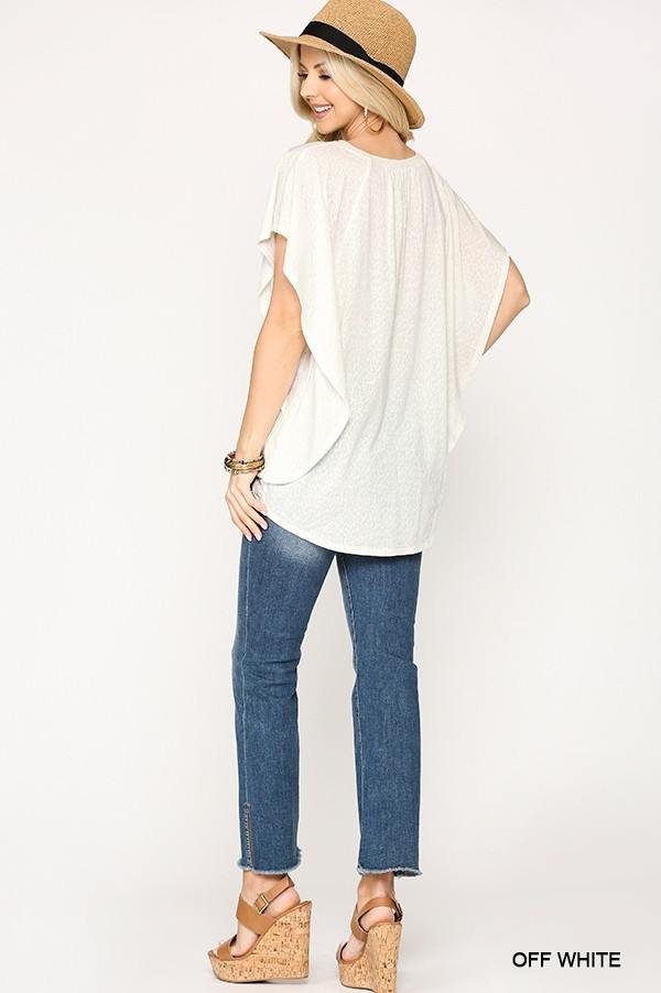 Leopard Jacquard Knit Jersey Top With Front Tie, Ruffled Sleeve-Product Type | Naughty Smile Fashion