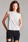 Solid Sleeveless Round Neck Basic Tank Top-Product Type | Naughty Smile Fashion
