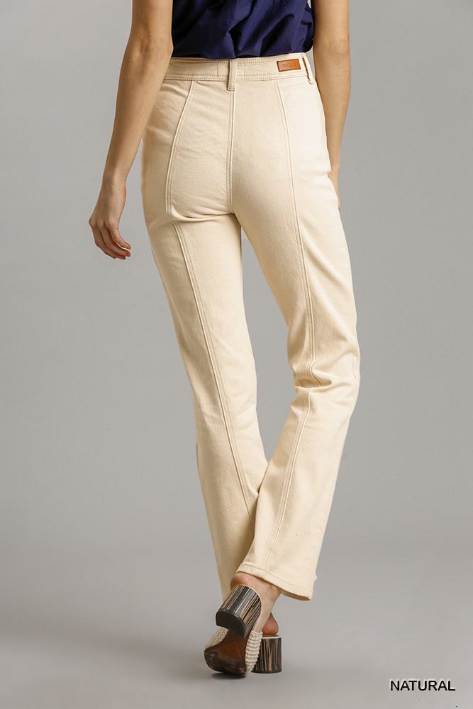 Panel Straight Cut Denim Jeans With Pockets-Product Type | Naughty Smile Fashion