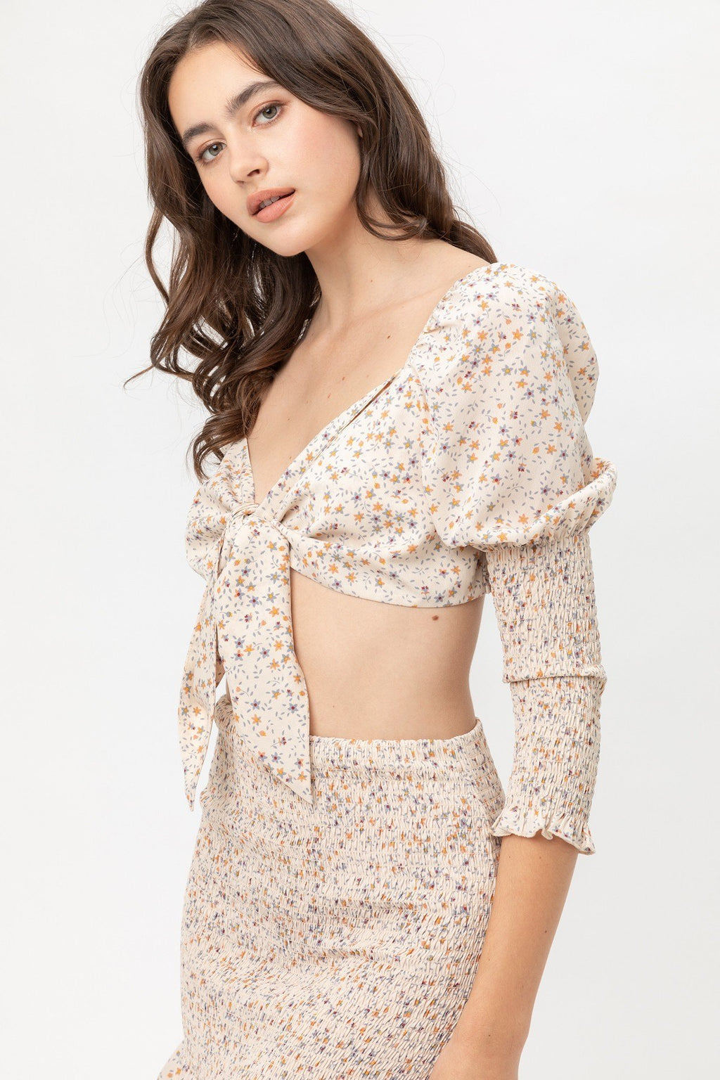 Front Tie Woven Printed Top-Product Type | Naughty Smile Fashion