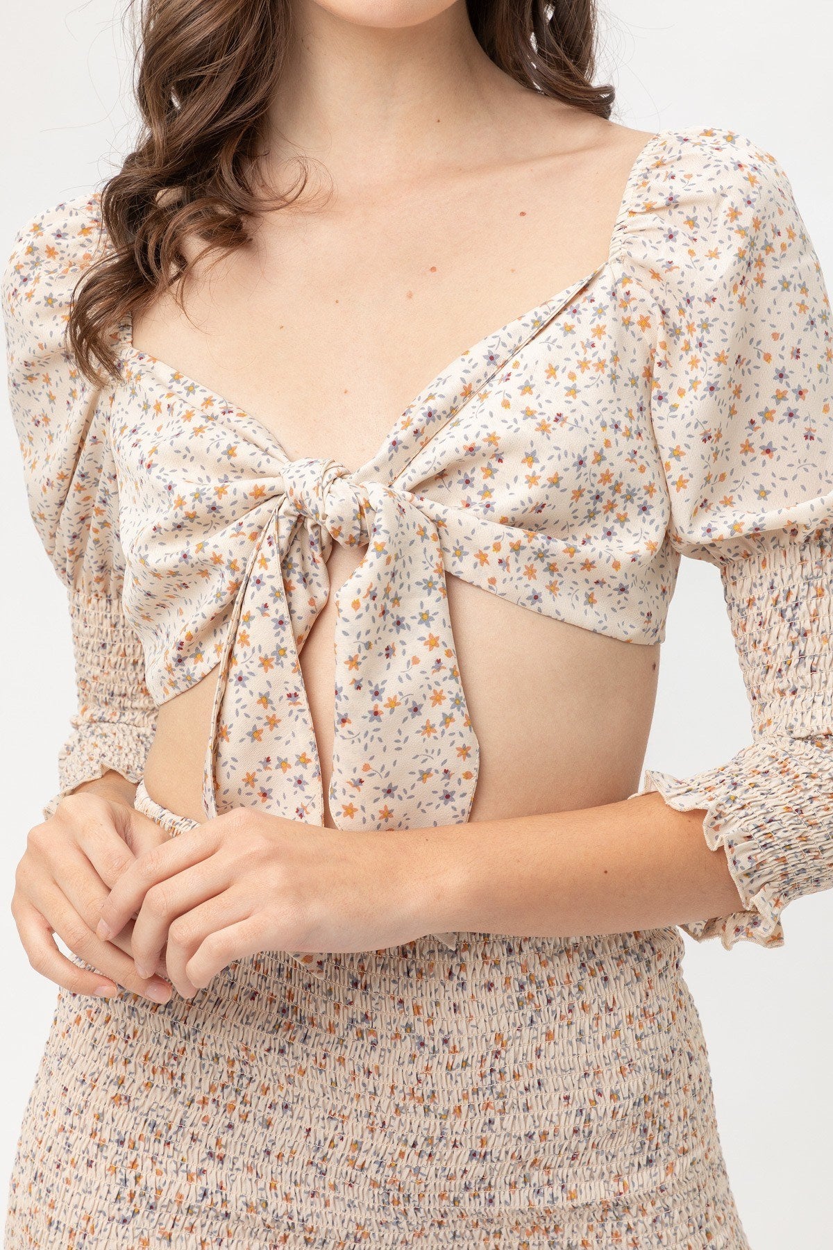 Front Tie Woven Printed Top-Product Type | Naughty Smile Fashion