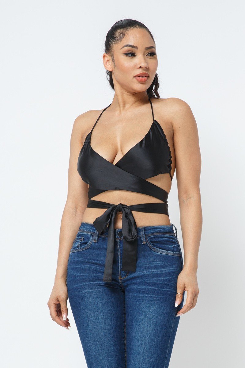 Satin Wrap Around Top-Product Type | Naughty Smile Fashion