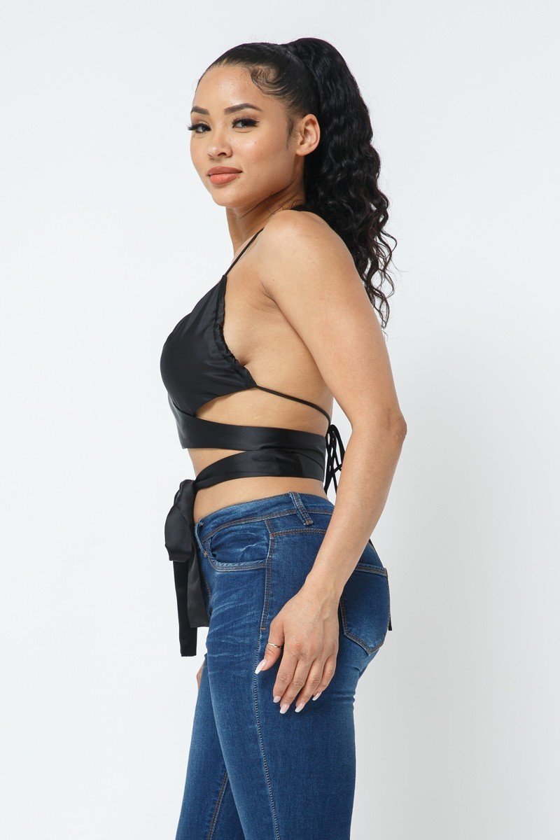 Satin Wrap Around Top-Product Type | Naughty Smile Fashion