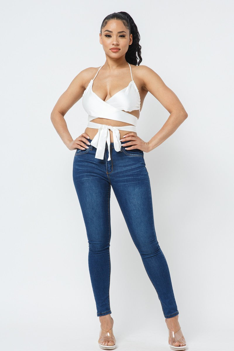 Satin Wrap Around Top-Product Type | Naughty Smile Fashion
