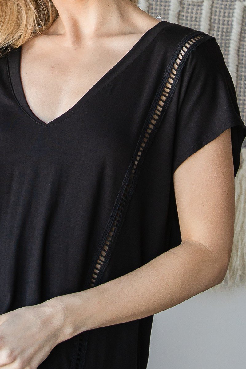 Short Sleeve V Neck Top-Product Type | Naughty Smile Fashion