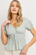 Front Tie Cut Edge Top-Product Type | Naughty Smile Fashion