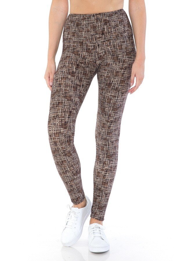 Yoga Style Banded Lined Multi Printed Knit Legging With High Waist-Product Type | Naughty Smile Fashion