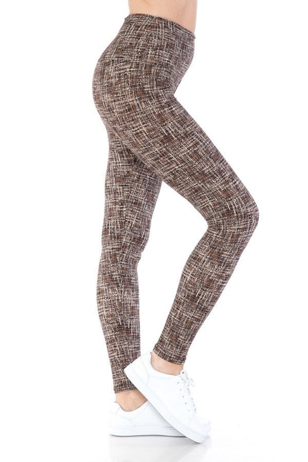Yoga Style Banded Lined Multi Printed Knit Legging With High Waist-Product Type | Naughty Smile Fashion
