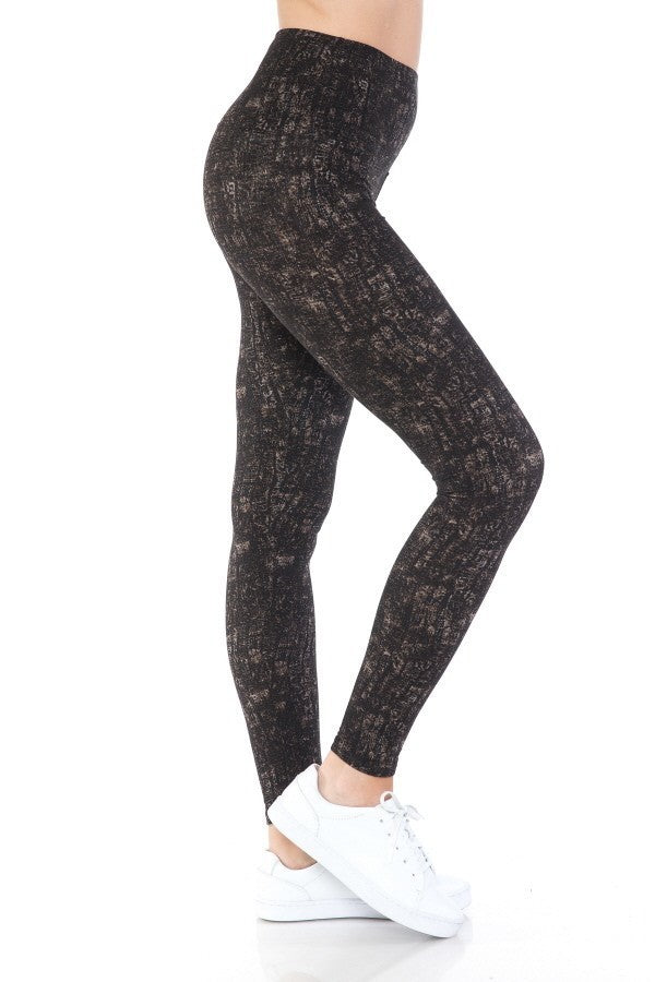 Yoga Style Banded Lined Multi Printed Knit Legging With High Waist-Product Type | Naughty Smile Fashion