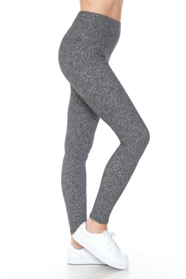 Yoga Style Banded Lined Multi Printed Knit Legging With High Waist-Product Type | Naughty Smile Fashion