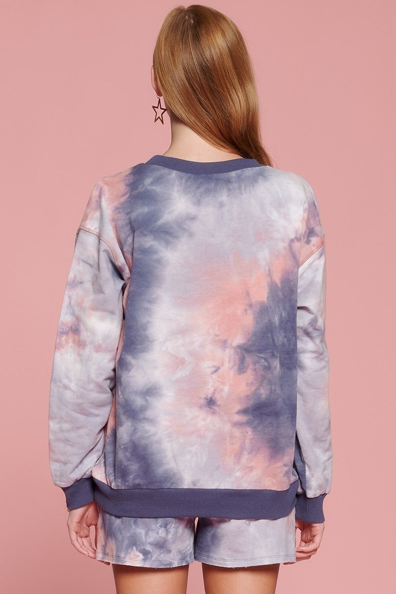Tie-dye Printed Jersey Top-Product Type | Naughty Smile Fashion