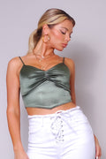 Sexy Spaghetti Strap Ruched Front Scarf Front Top-Product Type | Naughty Smile Fashion