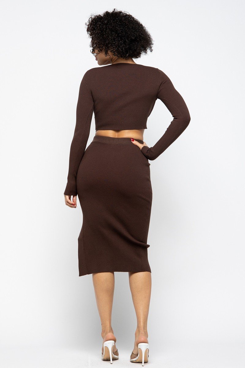 High Slit Skirt Set-Product Type | Naughty Smile Fashion