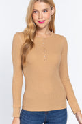 Long Slv Henley Thermal Top-Product Type | Naughty Smile Fashion