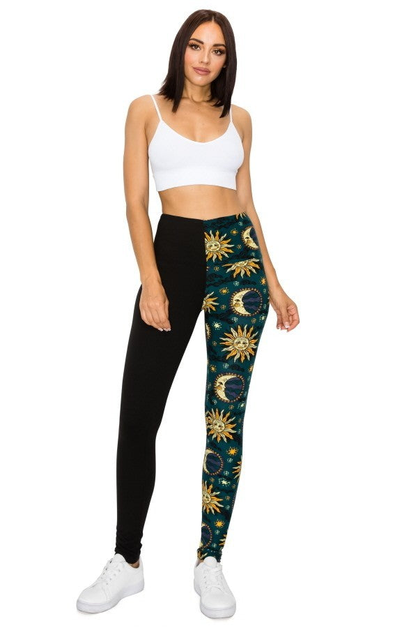Spliced 5-inch Long Yoga Style Banded Lined Knit Legging With High Waist-Product Type | Naughty Smile Fashion