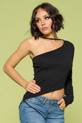 Solid Color One Shoulder Off Top-Product Type | Naughty Smile Fashion