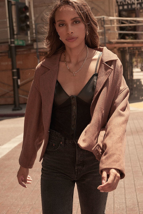 A Faux Leather And Lace Camisole Top-Product Type | Naughty Smile Fashion