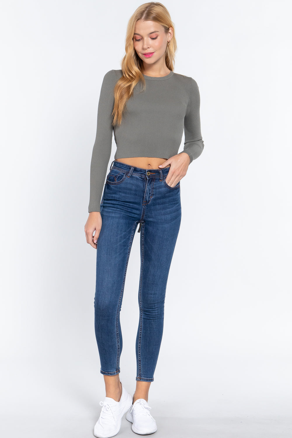 Long Slv Open Back Sweater Top-Product Type | Naughty Smile Fashion