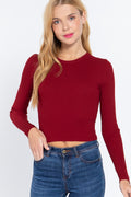 Long Slv Open Back Sweater Top-Product Type | Naughty Smile Fashion