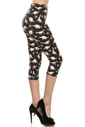 Dinosaur Printed High Waisted Capri Leggings With An Elastic Waist-Product Type | Naughty Smile Fashion