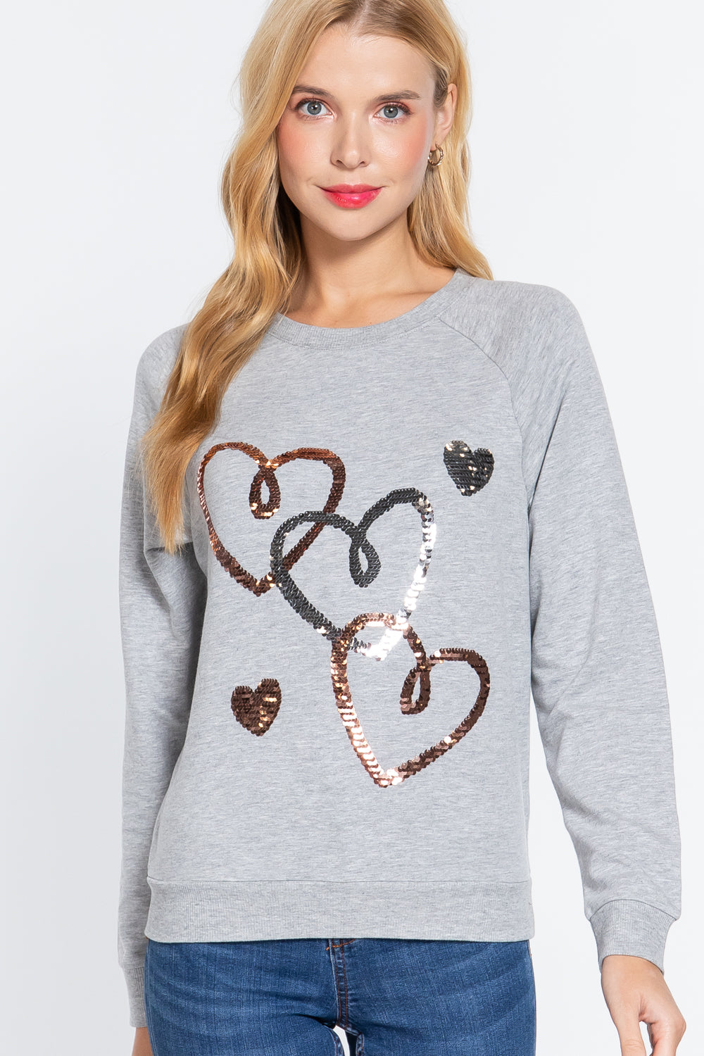 Sequins French Terry Pullover Top-Product Type | Naughty Smile Fashion