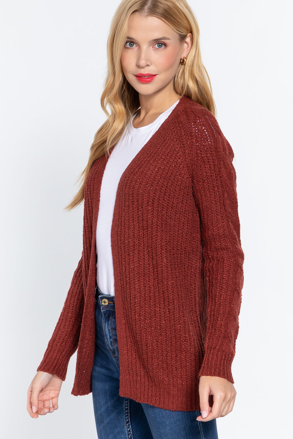 Long Slv Open Front Sweater Cardigan-Product Type | Naughty Smile Fashion
