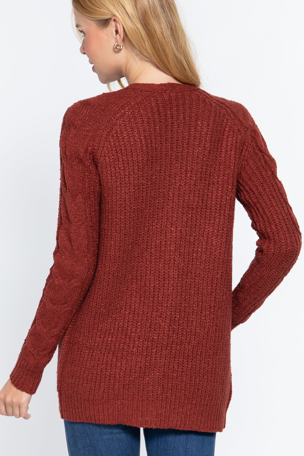 Long Slv Open Front Sweater Cardigan-Product Type | Naughty Smile Fashion