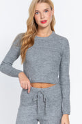 Long Slv Crew Neck Sweater Top-Product Type | Naughty Smile Fashion