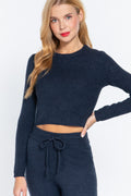 Long Slv Crew Neck Sweater Top-Product Type | Naughty Smile Fashion